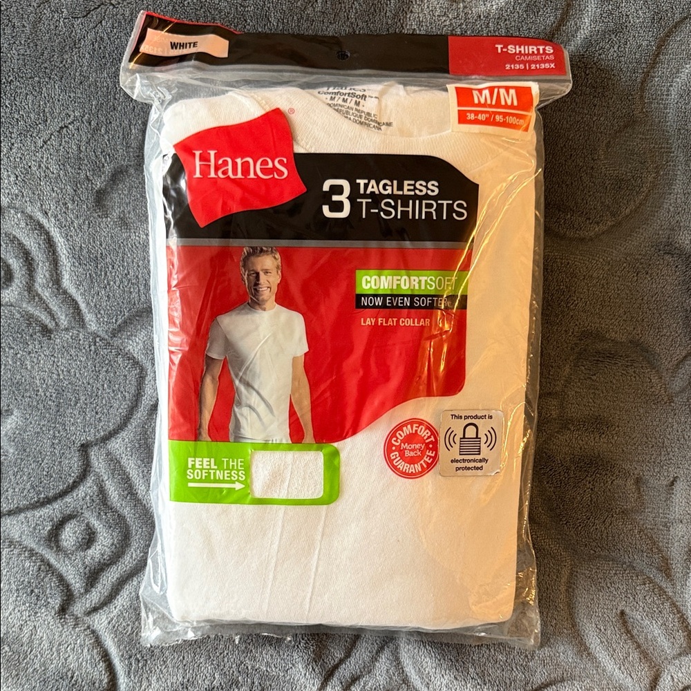 Hanes ComfortSoft White Tagless T-Shirts 3-Pack